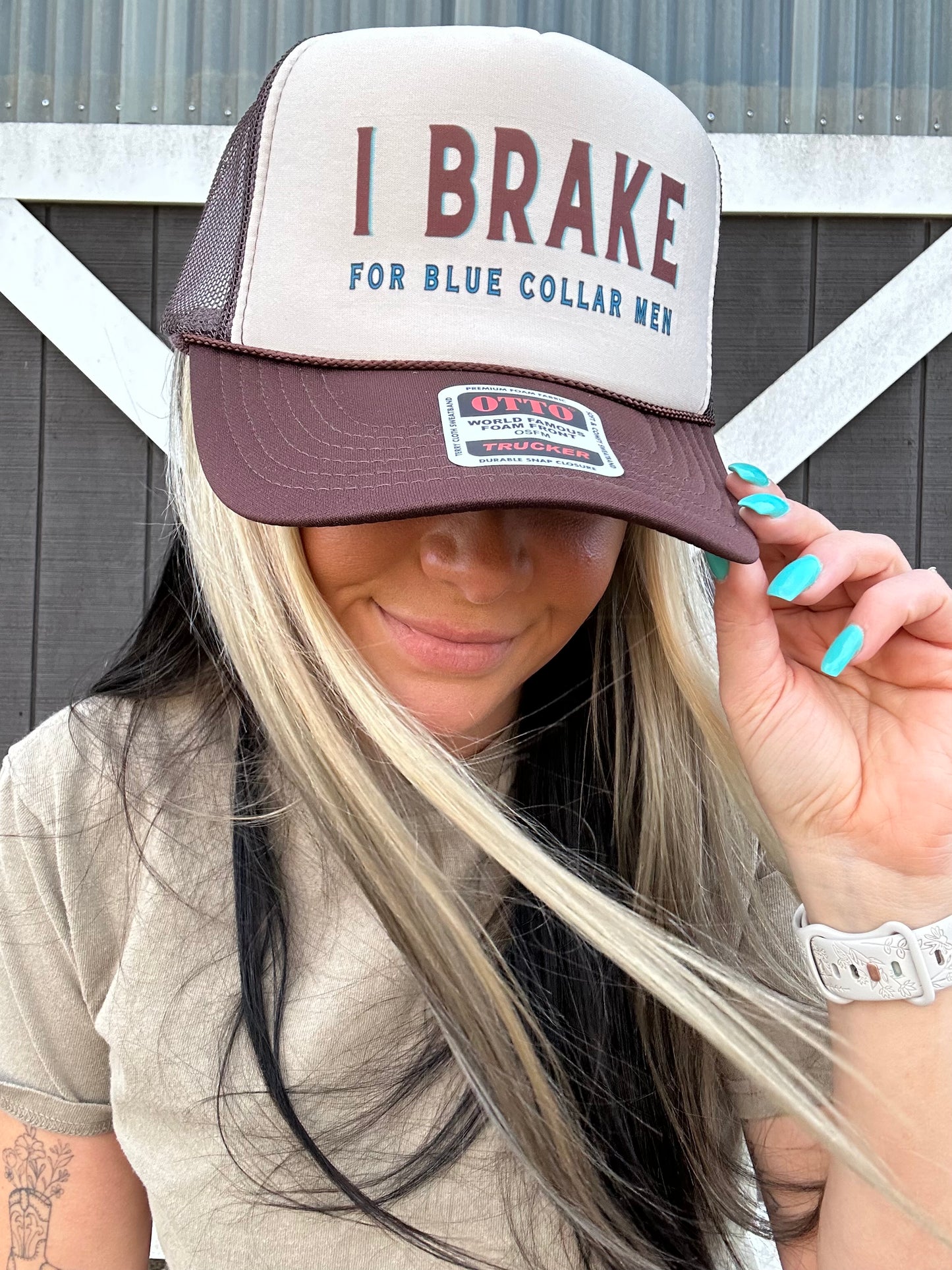 I Brake For Blue Collar Hat